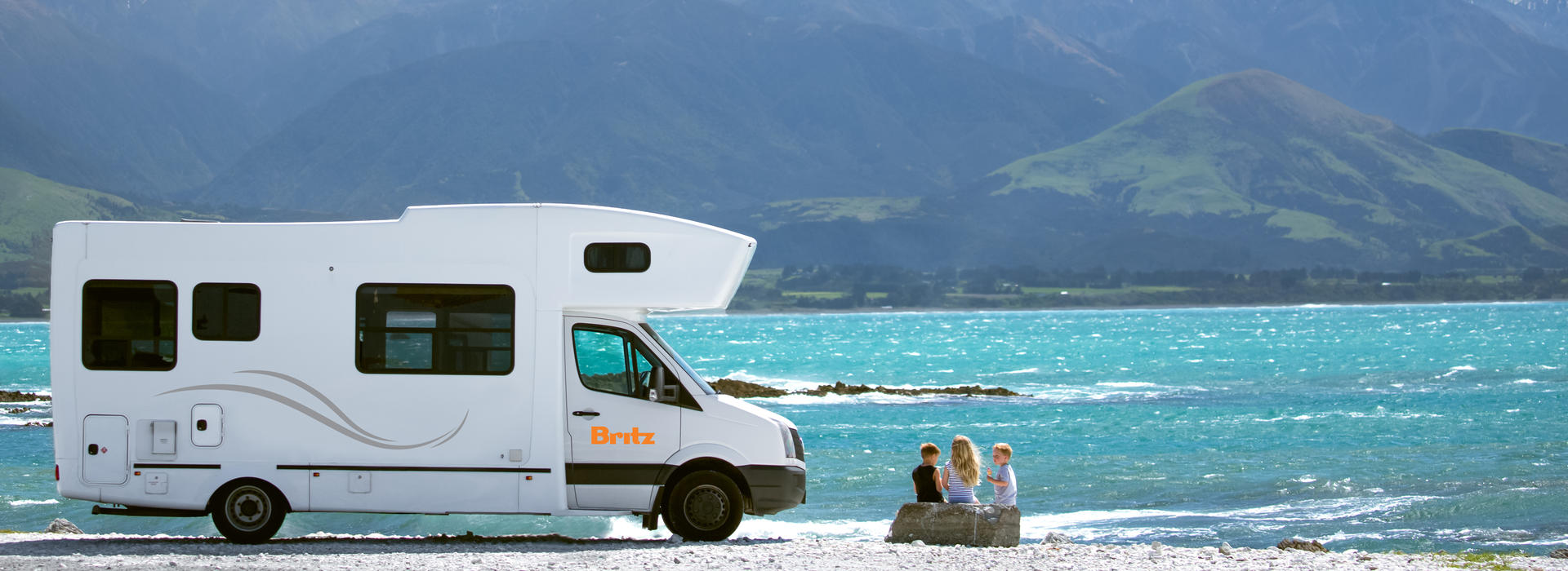 Parcheggio in un campeggio panoramico in Nuova Zelanda