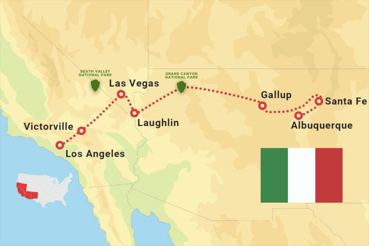 Route 66 Motorcycle Tour Albuquerque to Los Angeles in italiano